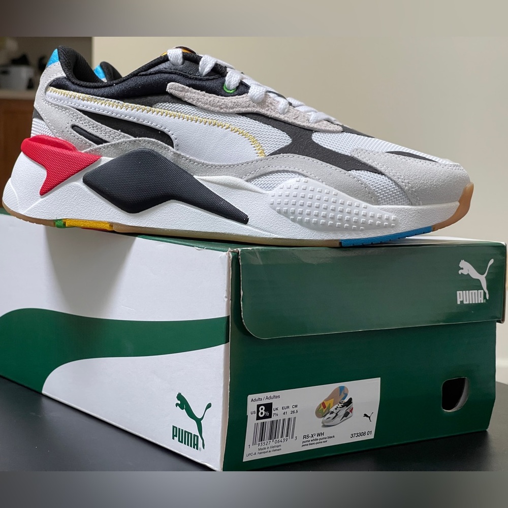 PUMA RS-X3 White & Black Men Sz 8.5